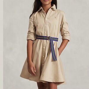 Ralph Lauren Belted Cotton Chino Shirtdress